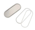 Precision Lock PLS24PRO XHD Concealed Magnetic Catch — Silver finish catch body and power adjustment spacer ring shown separately