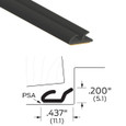 Zero 8042S Black Double Fin Silicone Self-Adhesive Weatherstripping