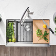 Blanco 525243 Quatrus R15 Ergon Single Bowl Apron-Front Stainless Steel Farmhouse Sink