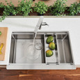 Blanco 525243 Quatrus R15 Ergon Single Bowl Apron-Front Stainless Steel Farmhouse Sink