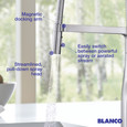 Blanco RIV442PDF Rivana Semi-Pro Pull-Down Dual-Spray Kitchen Faucet - PVD Steel