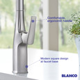 Blanco RIV442PDF Rivana Semi-Pro Pull-Down Dual-Spray Kitchen Faucet - PVD Steel