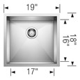 Blanco PRC5162ROS Precision R0 Single Bowl Undermount Stainless Steel Kitchen Sink