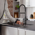 Blanco CAT44299PDSPDUF Catris Flexo Filter-Ready Semi-Pro Pull-Down Dual-Spray Kitchen Faucet - PVD Steel