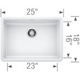 Blanco PRE442ADA Precis SILGRANIT ADA Single Bowl Undermount Kitchen Sink