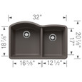Blanco DIA440DU60 Diamond SILGRANIT 60/40 Double Bowl Undermount Kitchen Sink
