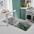 Blanco 525242 Quatrus R15 60/40 Double Bowl Apron-Front Stainless Steel Farmhouse Sink with Low Divide
