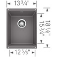 Blanco PRE442SIB Precis SILGRANIT Undermount Bar Sink