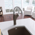 Blanco ART442FAB Artona Pull-Down Dual-Spray Bar Faucet - PVD Steel/Coal Black