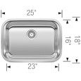 Blanco STE441SBU Stellar Single Bowl Undermount Stainless Steel Kitchen Sink