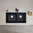 Blanco PRE442SIKD Precis SILGRANIT 60/40 Double Bowl Undermount Kitchen Sink