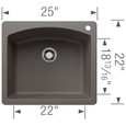 Blanco DIA440SS Diamond SILGRANIT Single Bowl Dual Mount Kitchen Sink
