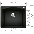 Blanco DIA440SS Diamond SILGRANIT Single Bowl Dual Mount Kitchen Sink