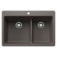 Blanco LIV443SIKD60 Liven SILGRANIT 60/40 Double Bowl Dual Mount Kitchen Sink with Low Divide