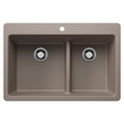 Blanco LIV443SIKD60 Liven SILGRANIT 60/40 Double Bowl Dual Mount Kitchen Sink with Low Divide