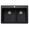 Blanco LIV443SIKD60 Liven SILGRANIT 60/40 Double Bowl Dual Mount Kitchen Sink with Low Divide