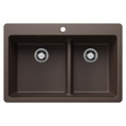 Blanco LIV443SIKD60 Liven SILGRANIT 60/40 Double Bowl Dual Mount Kitchen Sink with Low Divide