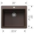 Blanco LIV443SIKS Liven SILGRANIT Single Bowl Dual Mount Kitchen Sink