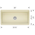 Blanco PRO23469SIK Profina 36" Single Bowl Apron-Front Fireclay Farmhouse Sink