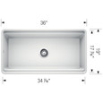 Blanco PRO23469SIK Profina 36" Single Bowl Apron-Front Fireclay Farmhouse Sink