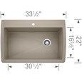 Blanco DIA440SSS Diamond SILGRANIT Super Single Dual Mount Kitchen Sink