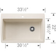 Blanco DIA440SSS Diamond SILGRANIT Super Single Dual Mount Kitchen Sink