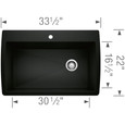 Blanco DIA440SSS Diamond SILGRANIT Super Single Dual Mount Kitchen Sink