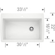 Blanco DIA440SSS Diamond SILGRANIT Super Single Dual Mount Kitchen Sink