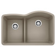 Blanco DIA440D4060 Diamond SILGRANIT 40/60 Reverse Double Bowl Undermount Kitchen Sink with Low Divide