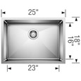 Blanco QUAR15SBUS Quatrus R15 Single Bowl Undermount Stainless Steel Kitchen Sink