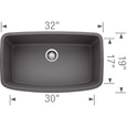 Blanco VAL442SIK Valea SILGRANIT Single Bowl Undermount Kitchen Sink