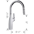 Blanco RIV442HAF Rivana High-Arc Pull-Down Dual-Spray Kitchen Faucet