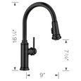 Blanco EMP442FA Empressa High Arc Pull-Down Dual-Spray Kitchen Faucet
