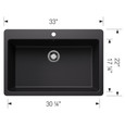 Blanco LIV443SIKSS Liven SILGRANIT Super Single Dual Mount Kitchen Sink