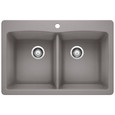 Blanco DIA440DDU50 Diamond SILGRANIT 50/50 Double Bowl Dual Mount Kitchen Sink