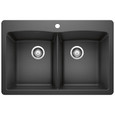 Blanco DIA440DDU50 Diamond SILGRANIT 50/50 Double Bowl Dual Mount Kitchen Sink