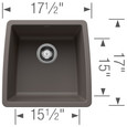 Blanco PER4400SIB Performa SILGRANIT Undermount Bar Sink