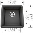 Blanco PER4400SIB Performa SILGRANIT Undermount Bar Sink