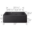 Blanco IKO402SIKD Ikon SILGRANIT Double Bowl Apron-Front Farmhouse Sink with Low Divide