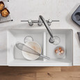 Blanco IKO402SIKD Ikon SILGRANIT Double Bowl Apron-Front Farmhouse Sink with Low Divide