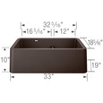 Blanco IKO402SIKD Ikon SILGRANIT Double Bowl Apron-Front Farmhouse Sink with Low Divide