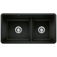 Blanco PRC442SIKDR Precis SILGRANIT 60/40 Reversible Double Bowl Undermount Kitchen Sink with Low Divide