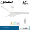 Minka-Aire F839L Airewave LED - 65" - 3 Blade Indoor Ceiling Fan