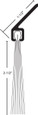 NGP H623A Door Sweep Thick Brush Angled, 42 Inch - 2-1/2 Inch Brush, 45 Degree Angle, Anodized Aluminum