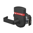 Schlage ND40S Grade 1 privacy cylindrical lock, OCCUPIED indicator state, 622 Matte Black finish, exterior view