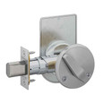 Schlage B572 Grade 2 door bolt interior view in Satin Chrome finish showing thumbturn knob and deadbolt latch assembly