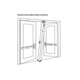 Von Duprin 4954 Series Steel Mullion installation diagram showing keyed removable mullion between double doors with panic hardware