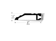 Pemko 252 Series Half Threshold cross-section diagram showing 2" (50.8mm) width and 1/2" (12.7mm) height with offset profile detail