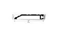 Pemko 253 Series Half Saddle Threshold - Dimensioned cross-section drawing showing 3" width and 1/2" height profile