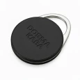 Dormakaba 12690-DS4-BK Community Physical Credential key fob in black with M+2K imprint, teardrop shape with integrated loop
